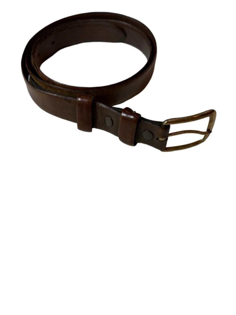 Brooks Brothers Brown Leather Belt Brass Buckle Classic Preppy Heritage